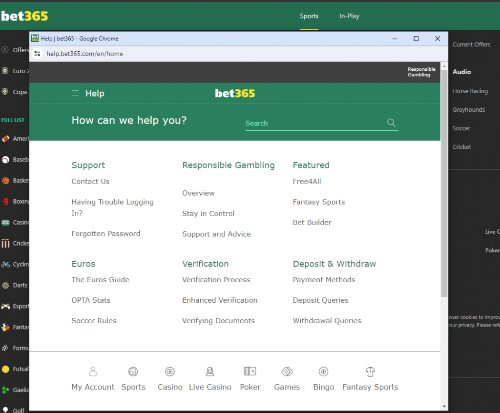 bet365 корисничка подршка