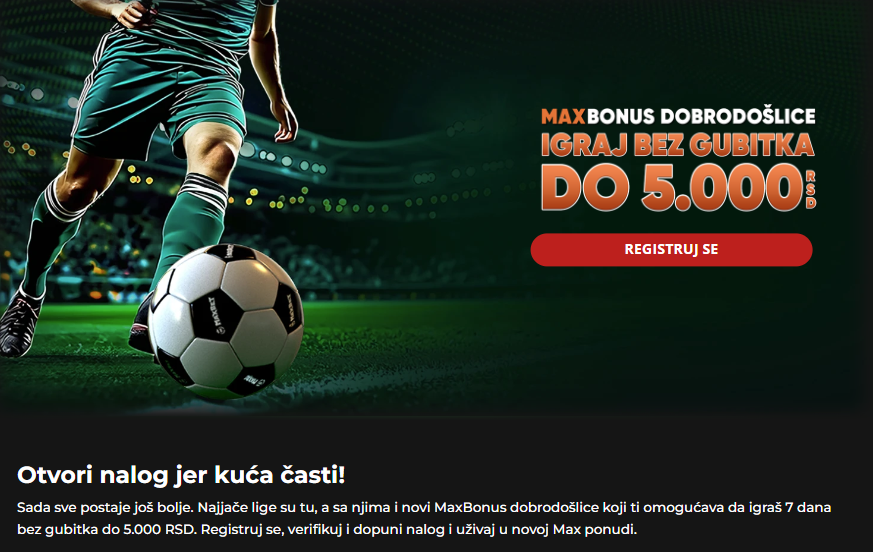 maxbet бонус добредошлице