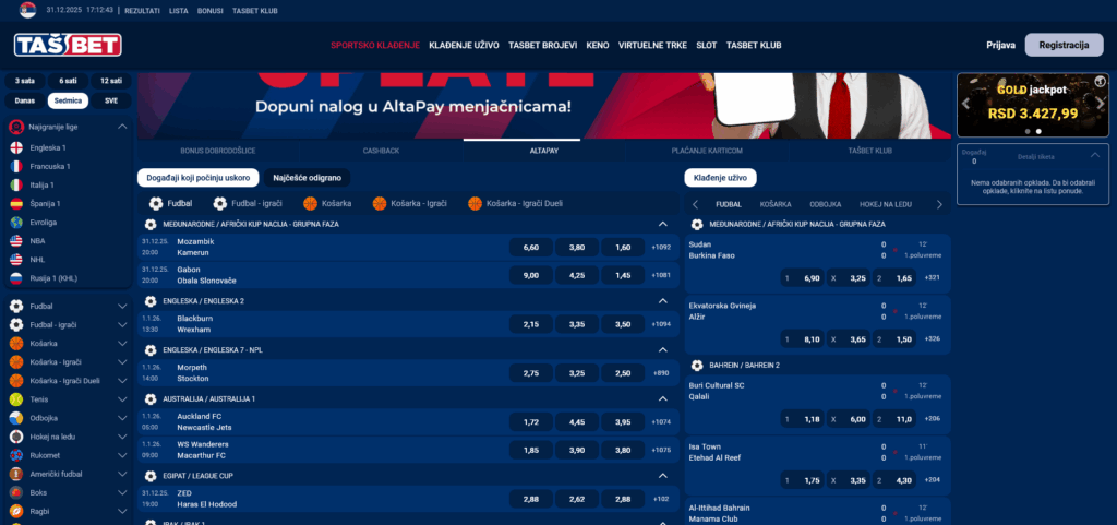 Tasbet кладионица почетна